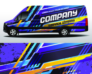 Car design for the company. Car branding. Branded car sticker with abstract, bold and aggressive graphic vector design
