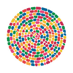 vector abstract colorful mosaic round pattern