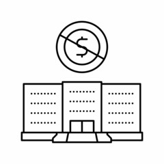 private nonprofit institution line icon vector illustration