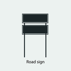 Road sign vector icon solid grey