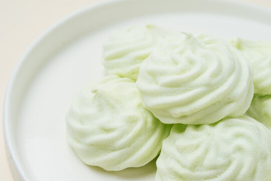Plate with heap of zefir