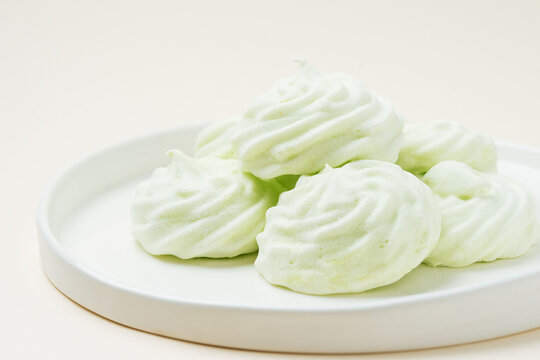 Plate with heap of zefir