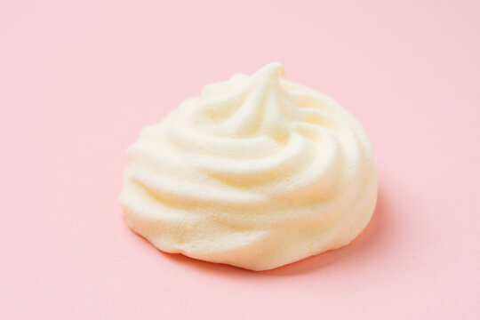 Sweet zefir on pink surface