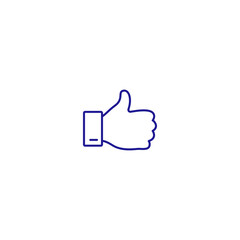 Like thumb up line icon. Ok good button hand