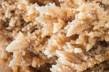 Rugged structures of rock salt. Growing salt crystals. Natural background