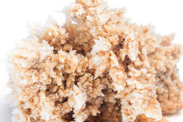 The salt crystal structure. Rock salt isolated on white background