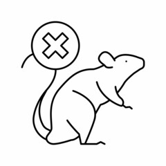 rat control line icon vector illustration