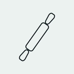 Rolling pin vector icon solid grey