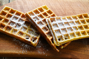 Belgian waffles with cherries