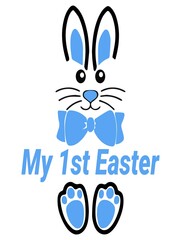 My first (1) Easter - hand drawn modern calligraphy design vector illustration.