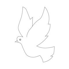 White pigeon flying peace symbol