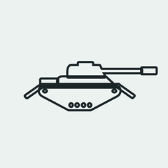 Tank bombing vector icon solid grey