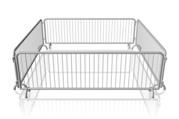 zu einem Quadrat aufgestellte Absperrgitter