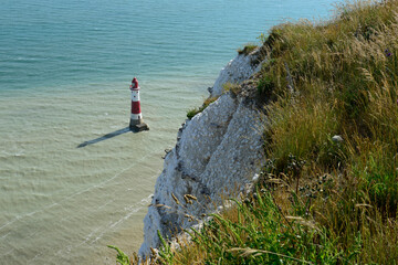Fototapeta na wymiar lighthouse, alone, no people, no boats,