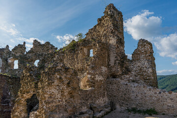 Fototapeta na wymiar ruins of castle Sasov in Slovakia
