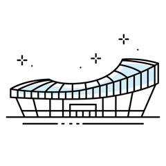 Isolated colored sport stadium icon side view Vector