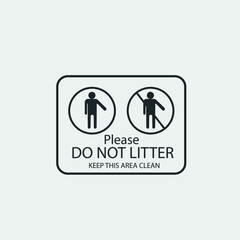 Do not litter vector icon solid grey