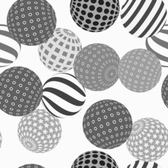 Retro 3d illustration of abstract balls, great design for any purpose. Modern poster for cover design. Vector seamless technology background. Background wall design.