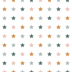 Colorful stars with white background. Seamles pattern with colorful stars.
