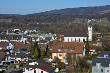 Fototapeta premium Das Dorf Tägerig im Kanton Aargau
