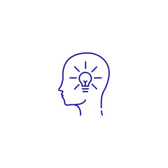 Head idea training advisor line icon. Creative brain person