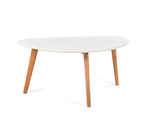Wooden coffee table on white background