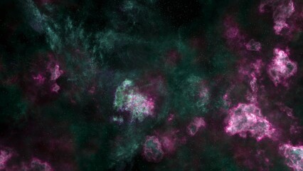 Fototapeta na wymiar Pink and green Large Magellanic Cloud galaxy