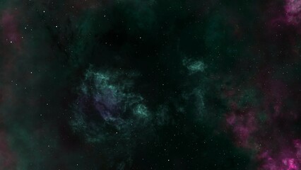 Obraz na płótnie Canvas green galaxy in deep space