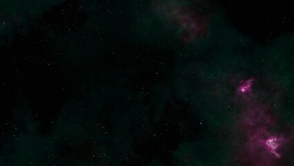 Naklejka premium green galaxy in deep space