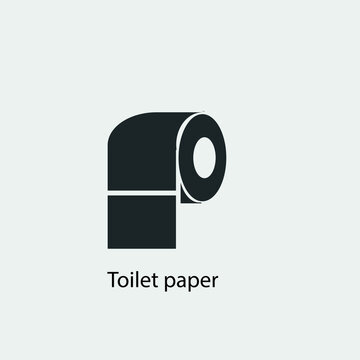 Toilet paper vector icon solid grey
