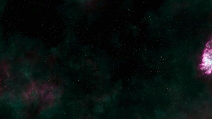 Obraz na płótnie Canvas Green and Purple Abstract Glowing Space nebula background