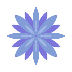 Hand drawn sketch simple flower in Scandinavian childish simple style. Botanical minimalist doodle flower. Vector illustration isolated on white background