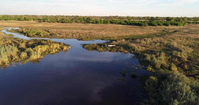 Aerial Drone Footage From Linyanti Region In Chobe National Park, Botswana