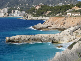 Headland in front of the Castel Sant Carles, Palma, Mallorca, Balearic Islands, Spain
