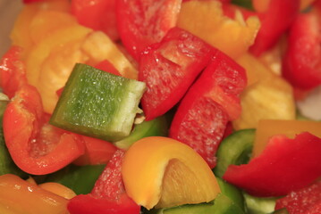 A colorful medley of chopped peppers
