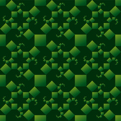 Fototapeta na wymiar Fractal Squeares Pythagorean Tree Seamless Vector Pattern in St. Patrick's Day Colors. 