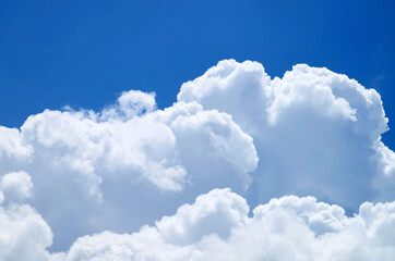 Naklejka na ściany i meble Incredible Pure White Fluffy Cumulus Clouds on Vibrant Sunny Blue Sky