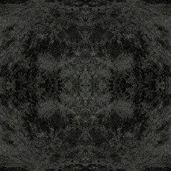 The gray, dirty surface of the dry earth. Dark gray seamless background with mottled texture and symmetrical patterns.
