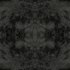 The gray, dirty surface of the dry earth. Dark gray seamless background with mottled texture and symmetrical patterns.
