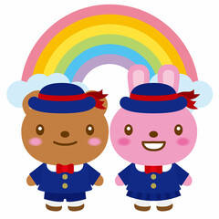 虹とクマとウサギ　制服