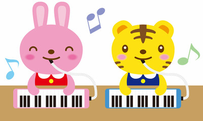 ウサギとトラ　鍵盤ハーモニカ