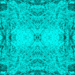 Turquoise, dirty surface of dry land. Turquoise seamless background with mottled texture and symmetrical patterns.
