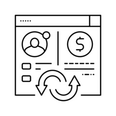 money transaction line icon vector illustration