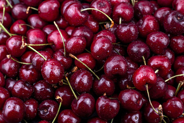 Sweet fresh cherry background.