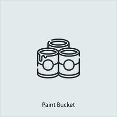 paint bucket  icon vector icon.Editable stroke.linear style sign for use web design and mobile apps,logo.Symbol illustration.Pixel vector graphics - Vector