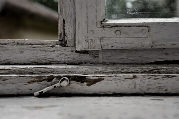 old wooden window frame