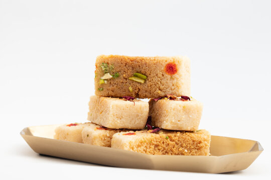 Milkcake Kalakand Burfi Or Alwar Ka Mawa Barfi Mithai Is Made Of Khoya Mawa Malai Badam Khoa Ghee Mava Badaam Kaju Pista Is Enjoyed On Deepawali, Dussehra, Navaratri, Rakshabandhan, Rakhi Janmasthami