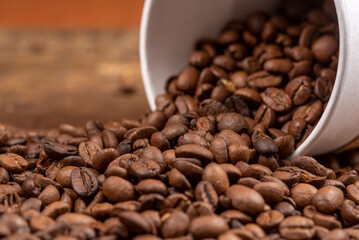coffee beans in a cup