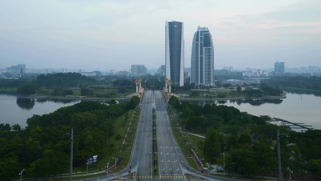 Time-lapse footage of Modern unique building in Putrajaya, Malaysia