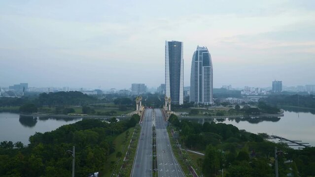 Time-lapse footage of Modern unique building in Putrajaya, Malaysia